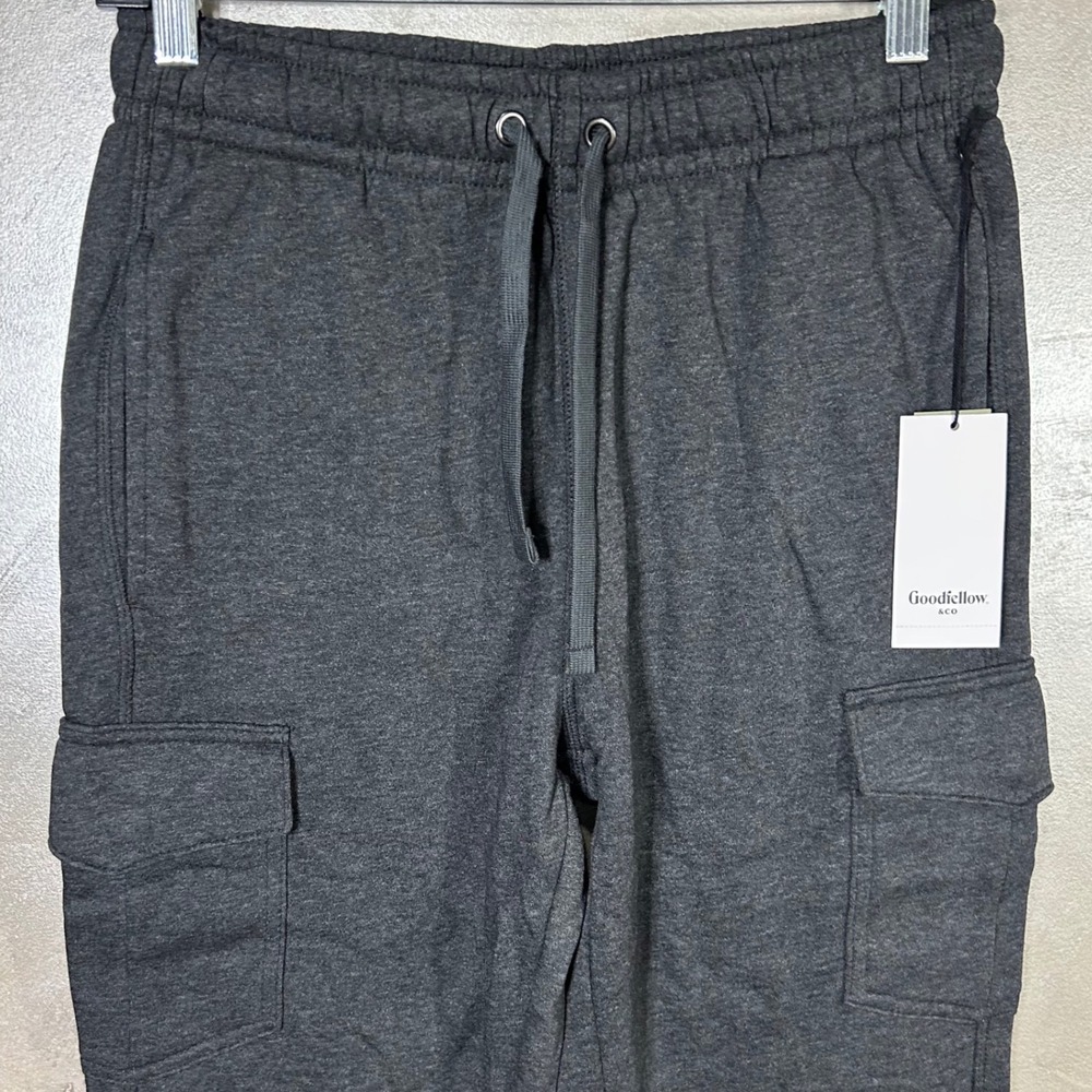 Goodfellow & Co‎ Mens Dark Gray Ultra Soft Fleece Cargo Jogger Pants Size XS NWT - Picture 4 of 11